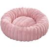 Yuly Cuccia Cane Interno Materasso per Cani Lavabile e Calmante con Base Antiscivolo Morbido e Comodo Cuscino per cani di taglia grande media e piccola, rotonda (Rosa,50cm/19.7in)