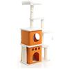 Fudajo Albero tiragraffi per gatti 125cm bianco/marrone con sisal e cuccette