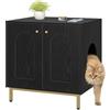 Hzuaneri Casa Della Toilette Per Gatti, 60 cm Nero, Mobile Nascosto | Tavolino in Legno per Animali Domestici, Panca per Armadietto, Adatto Alla Maggior Parte dei Gatti, CB81204G