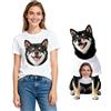 Smile lab Magliette Abbinate Personalizzate per Animale e Proprietario, Divertente T-Shirt Cane Gatto & Padrone, Idea Regalo Personalizzata per Natale, Stampa con Testa di Animale & Proprietario, Taglie XS-XXXL
