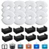 FiTspi Confezione da 16 filtri per fontane d'acqua per gatti da 2 l, sistema di filtrazione triplo filtro a carbone attivo con spugne pre-filtro per fontane d'acqua per animali domestici con luce LED