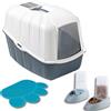 Pet's Market Toilette Lettiera Chiusa Komoda Gatto con 2 Ciotole e Tappetino Porta Basculante Paletta e Filtro al Carbone colori assortiti Alta Qualità 54X39X40H (Con 2 Dispenser e Tappetino)