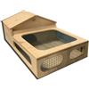 Euroshoppingonline Casetta teca terrario tartarugario casa per taratarughe tartaruga di terra rettili recinto recinzione gabbia trasportino 60x40x23h