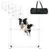 Froadp Agility Set di 4 ostacoli per cani, Slalom, aste regolabili in altezza, set di aste per allenamento per cani, 104 x 70 x 101 cm, bianco