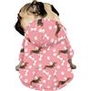 Hiseng Felpa con Cappuccio per Cani, Motivo Bassotto Vestiti Inverno Cane Cappotto Caldo Vestiti Tuta con Cerniera e Tasca Abbigliamento per Cane Piccolo Cane Medio (S,Cucciolo di Cartone Animato)