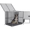 BingoPaw Resistente Gabbia per cani: Taglia Grande Kennel Cane con Ruote Medio Gabbie per Cuccioli in Metallo Struttura Box per Cani Trasportino Anti-morso Indistruttibile 95x57x81cm