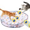Generic Giocattolo interattivo per gatti, palla a rotolamento veloce, 60 x 11 cm, giocattolo da caccia con custodia, palla da gioco portatile, rullo per gatti con design divertente, giocattoli per attività al