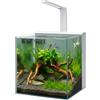 Aqpet Acquario Completo Kubic Rear 50x50x50 cm in Vetro Extrachiaro con Filtro Posteriore Integrato e Luce LED 16W - Vasca Cubica 125 L per Acquari Dolce e Marino - Design Moderno (Bianco)