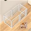 RUYICZB Box per Cani da Interno Esterno, Recinto per Animali Domestici, Gabbia per Cuccioli con Porta con Catenaccio, Gabbia per Cani per Animali di Piccola E Media Taglia,Bianca,100x50x50cm