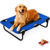 VIRSUS Lettino per Cani Pieghevole 6367, Misura 75x52x17 cm, Brandina in Tessuto con Rete Traspirante, Struttura Tubolare in Metallo Diam.19 mm, Letto per Animali Piccola e Media Taglia (Blu) - C