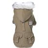 GODGETS Tuta Invernale per Cani di Piccola Taglia con Cappuccio in Pile Impermeabile Caldo Cappotto Pet Cucciolo Giacca Tuta Snowsuit Vestiti Chihuahua Abiti Cachi XL