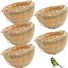 Monetais 5 pezzi Nido per uccelli, Nido per uccelli intrecciato in bambù per gabbia, Casa naturale e sicura, Resto per gabbia da allevamento leggero per parrocchetto Cockatiel Inseparabile Fringillide Canar