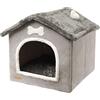 SEYIMTU Cuccia pieghevole per cani da interno con copertura rimovibile - Letto a grotta in peluche accogliente per cani di piccola e media taglia e gatti, casa per animali calda e portatile