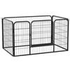 Outsunny PawHut Recinto per Cani di Piccoli Taglia, Rete 6 pz, 125x80x70 cm, Nero