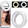 Tomantery Anello Luminoso a LED Portatile Ricaricabile XJ-19 per Trucco per Telefono Cellulare Concerto Dal Vivo, 3 Regolazioni di Colore per Appassionati di Bellezza/cosplay, Materiale ABS Bianco