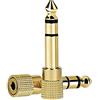 WISYIFIL 6.35mm (1/4 inch) Male to 3.5mm (1/8 inch) Female Stereo Audio Headphone TRS Jack Cable Converter,Gold Plated Copper 2 Pack