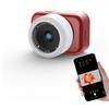 ATLI T100 Lite Time Lapse 1080P HDR WiFi professionale APP Control Messa a fuoco manuale Timelapse Videocamera per piante Costruzione interna (rosso e bianco)