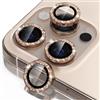 Misea Compatibile con iPhone 16 Pro/iPhone 16 Pro Max, protezione per obiettivo della fotocamera Bling, protezione per schermo in vetro temperato 9H, anello singolo in metallo, decorazione con glitter