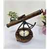 Nautical Replica Hub Telescopio Alidade in ottone anticato con bussola per indagine, decorazione da tavolo per casa/ufficio