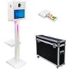 WideMeet Macchina fotografica DSLR, touch screen da 15,6, portatile, con specchio, per foto, telecomando, software, custodia per voli, photobooth per feste, matrimoni e eventi (bianco, cabina fotografica +