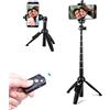 Shenzhen Kasin Technology Company Nuovo treppiede monopiede per selfie da 47 pollici con scatto remoto wireless supporto a clip per telefono compatibile con iPhone 14 13 12 11 pro Max XR X 8 Plus Smartphone Android per riprese da