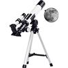 WOWCSXWC Telescope, 40mm Aperture 400mm Mount Astronomical Refracting Telescope for Kids Beginners, Travel Telescope with Moon Filter WOWCSXWC