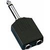 MONACOR - Adattatore 1 x jack Mono 6,3mm su 2 x jack femmina mono 6,3mm MONACOR NTA-199