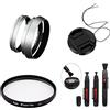 Generic SK35 Kit di lenti per fotocamera, copriobiettivo, filtro UV, anello adattatore argento LA-X100 LH-X100 Set per fotocamere Fujifilm X100V, X100F, X100T, X100S, X100, X100, X70