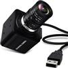 TIEOAXFT Mini webcam for PC USB 1080P Full HD 30fps 60fps 100fps con obiettivo CS varifocale zoom manuale for Skype, registrazione di videochiamate