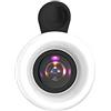 Ozgkee Obiettivo della Fotocamera del Telefono con Luce di Riempimento Macro Obiettivo Macro del Telefono Cellulare 15X con 53 Perline LED (Nero)