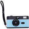 Luqeeg Fotocamera A Pellicola 35 MM Fotocamera Retrò Leggera e Riutilizzabile Flash Integrato per Studenti Alimentata A Batteria per Fotografia Pellicola e Batteria AAA Non Incluse (Nero Blu)