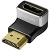 Logilink AH0005A - Adattatore HDMI Ultra High Speed (maschio/femmina) fino a 18 Gbit/s, angolo di 90°, risoluzione Ultra HD 8K/60 Hz (7680×4320)