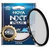 Hoya Filtro UV NXT Plus da 55 mm, Schott B270 in vetro trasparente con rivestimento multistrato HMC a 10 strati per una trasmissione della luce al 98%, rivestimento superiore impermeabile, telaio in