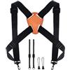 Genérico Binocolo Harness - Geenuine Cowhide Leather, Adjustable Elastic Chest Strap, Secure Rangefinder Slings Mount, Reliable Outdoor Optics Holder Supports - For Hunter Birding Exploring Photography