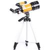 HAILM Telescopio Per Principianti Astronomia,300Mm Lunghezza Focale 70Mm Caliber Deep Space Telescopi Per Adulti, Portable Travel Essential, Per Amici Familiari Per Natale Regali,Arancia