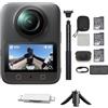 DJI Osmo 360 Combo Adventure con accessori, fotocamera 360 con immagini a 360° da 1 pollice, 3 batterie, video a 360° nativi in 8K, per sport, vlog (Spina di ricarica + Set di pulizia)