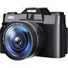 BAFEIYA Registratore per videocamera Vlogging con videocam 16X 48MP Digital Camera Face Detect Videocamera Selfile 4K for la fotografia Videocamera Vlog grandangolare Messa a fuoco automatica Webcam(NO TF CAR