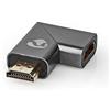 Nedis Adattatore HDMI, in alluminio placcato oro, ad alta velocità con Ethernet, connettore ad angolo retto per spazi ristretti, supporta 4K a 60Hz, Full HD, 3D, ARC, Dolby TrueHD e DTS Audio