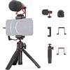 UOHUFIDABFD Smartphone Video Kit with Tripod Microphone LED Light Cold Boot Installation Desktop Mini Tripod Selfie Stick (Color : A Size