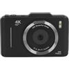 VBESTLIFE Fotocamera Digitale 4K da 48 MP, Schermo IPS HD da 2,8 Pollici, Zoom Digitale 16X, Videocamera Portatile con Messa a Fuoco Automatica con Microfono, Altoparlante, Lettore (BLACK)