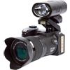 YFDGD Zoom Ottico 24X Fotocamere Digitali For La Fotografia Messa A Fuoco Automatica 33MP Foto SLR DSLR Videocamera HD 1080P 3 Kit Obiettivo Scatta Nitida Fluida(128G SD Card,With Flashlight)