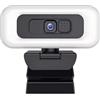 HWIREUIGT Webcam 4K 2K Full HD Portatile Messa a fuoco automatica Webcam Live Streaming Flessibile con Microfono Webcam Trasmissione in diretta con Luce Webcam 4K