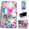 MUTOUREN Cover per Samsung Galaxy A32 4G con Proteggi Schermo, Custodia a Portafoglio in Pelle Antiurto con Flip Cover Funzione di Supporto, Fiori colorati