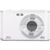 Masyrt Fotocamera Digitale da 48 MP, Fotocamera Compatta 4K Ultra HD con Zoom 16x, Schermo IPS, Messa a Fuoco Automatica, Anti-vibrazione, Doppio Obiettivo per Viaggi, Laurea, Cerimonia (Bianca)