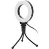 Sxhlseller 48 LED con Clip on Ad Anello, Portatile, Mini Luce per Selfie, Luce di Riempimento da Scrivania con Morsetto e Treppiedi, Luce Circolare USB con 3 modalità di Illuminazione e 11 Livelli di