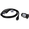 Mobile-Laden Caricabatteria da auto Dual USB e cavo USB compatibile con Canon EOS R3, USB 3.0, 2100 mA, caricamento più veloce faster