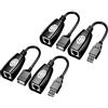 Adaptermvp - Adattatore USB su Cat6, prolunga USB RJ45 su cavo Cat5/Cat5e/Cat6, 2 paia