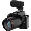 Generic Videocamera digitale WiFi 4K da 64 MP, doppia lente, visione notturna 16x, anti-vibrazione, batteria integrata con microfono esterno, ideale come regalo di compleanno