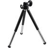 Gemini_Mall® - Mini treppiede girevole di 360° + supporto per cellulare adattoper iPhone 6, 7, 6S Plus, 5S, 5C, 5, 4S, 4, iPod Touch 4, Samsung Galaxy S6/S5/S4/S3, HTC, Black, taglia unica