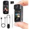 ormos Action Camera, risoluzione 2.7K, connettività Wi-Fi, obiettivo grandangolare rotante a 180°, design magnetico e indossabile, ultra leggera, include scheda TF da 32 GB